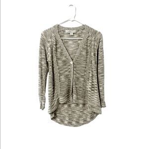 Curio New York Multicolor Tans Knit Linen Blend Cardigan Size S